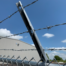 2-1/2" x 1-5/8" Steel Black Vinyl Coated Barbed Wire Arm for Black Vinyl Chain Link Fences