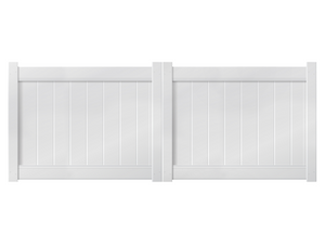 10’ x 4’ White Double Drive Vinyl Gate