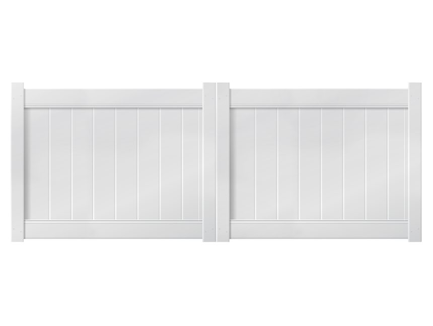 10’ x 4’ White Double Drive Vinyl Gate