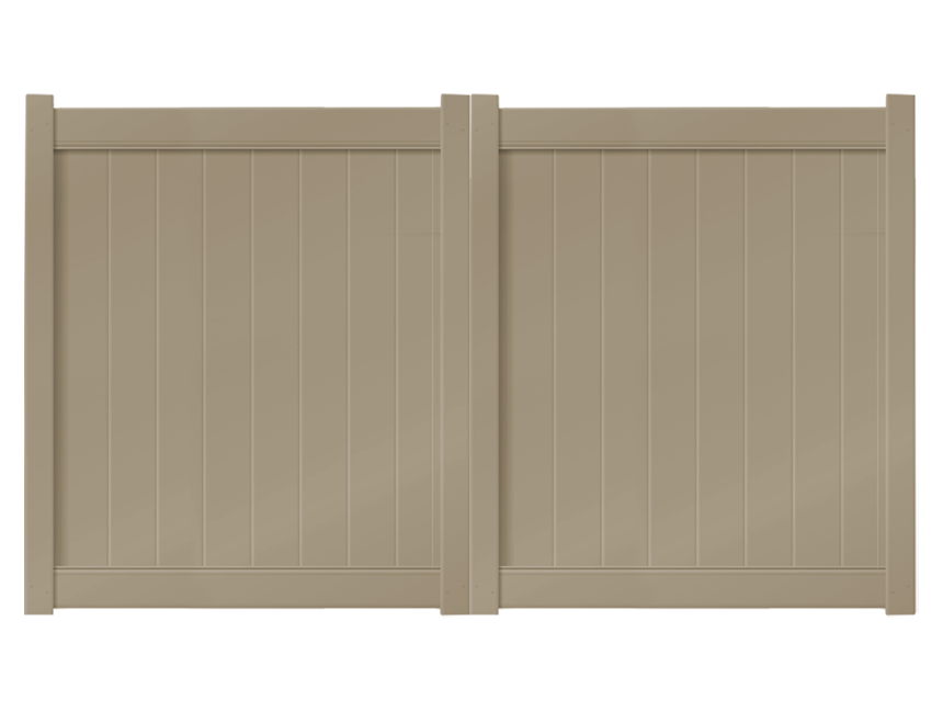 10’ x 6’ Khaki Double Drive Vinyl Gate