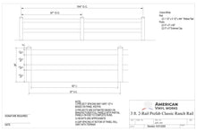3' Tall x 8' Wide 2-Rail Classic Ranch Rail Fence Panel For Vinyl Fences (AFC-302)
