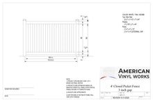 [150 Feet of Fence] 4' Tall Closed Picket AFC-17 Vinyl Complete Fence Package