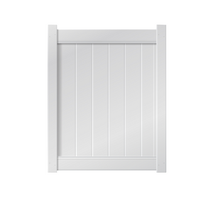 4’ x 5’ White Single Swing Vinyl Gate