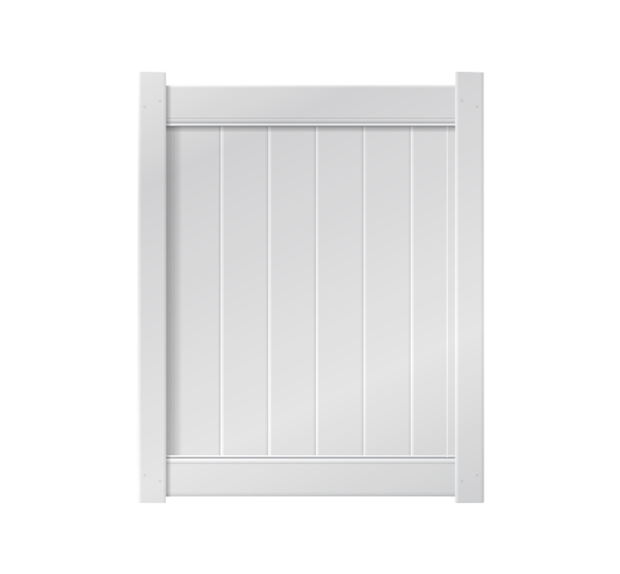 4’ x 5’ White Single Swing Vinyl Gate