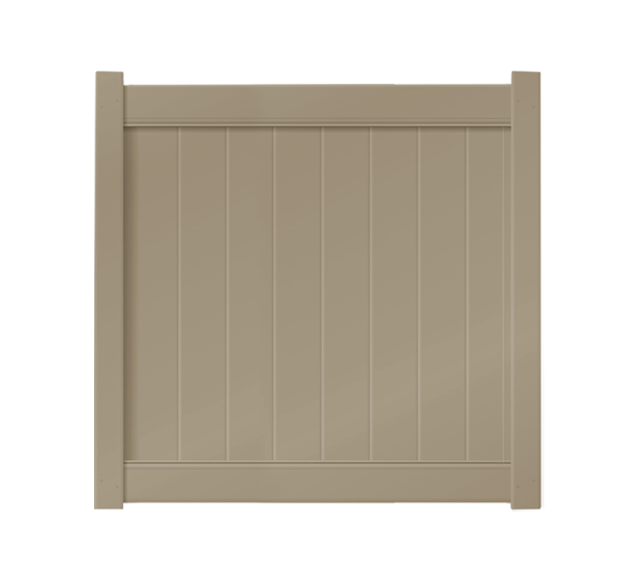 5' x 5' Khaki Single Swing Vinyl Gate