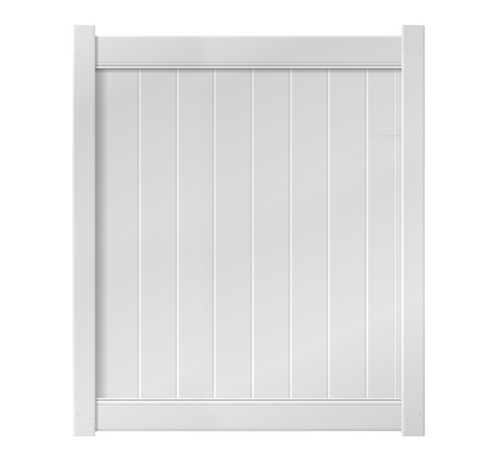 5’ x 6’ White Single Swing Vinyl Gate