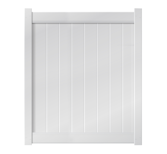 5’ x 6’ White Single Swing Vinyl Gate