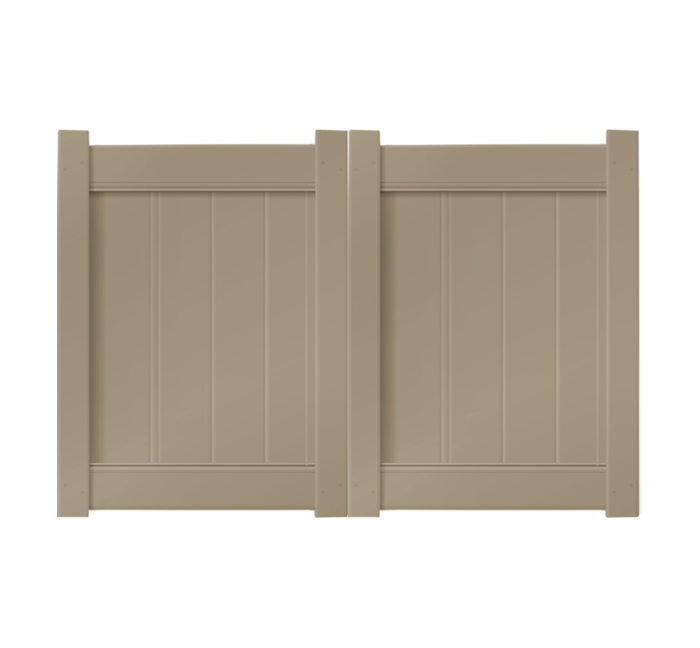 6’ x 4’ Khaki Double Drive Vinyl Gate