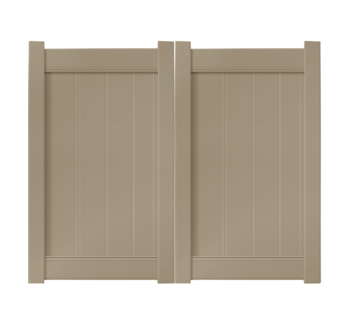6’ x 5’ Khaki Double Drive Vinyl Gate