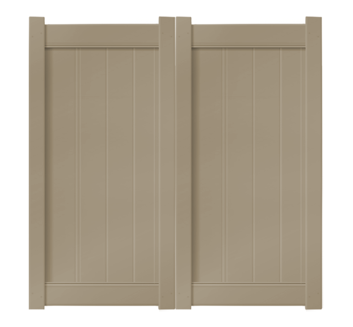 6’ x 6’ Khaki Double Drive Vinyl Gate