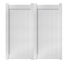 6' Tall x 6' Wide Double Drive Swing Vinyl Gate For Vinyl Fences (AFC-012)