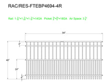 [75 Feet of Fence] 4' tall Ornamental Steel Flat Top Puppy Picket Complete Fence Package