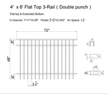 [300 Feet Of Fence] 4' Tall Black Ornamental Aluminum Flat Top Complete Fence Package