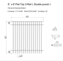 [300 Feet Of Fence] 6' Tall Black Ornamental Aluminum Flat Top Complete Fence Package