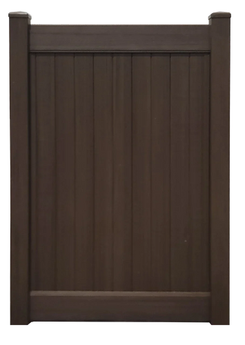 4' x 6' Chestnut Brown Single Swing Vinyl Gate (AFC-025si)