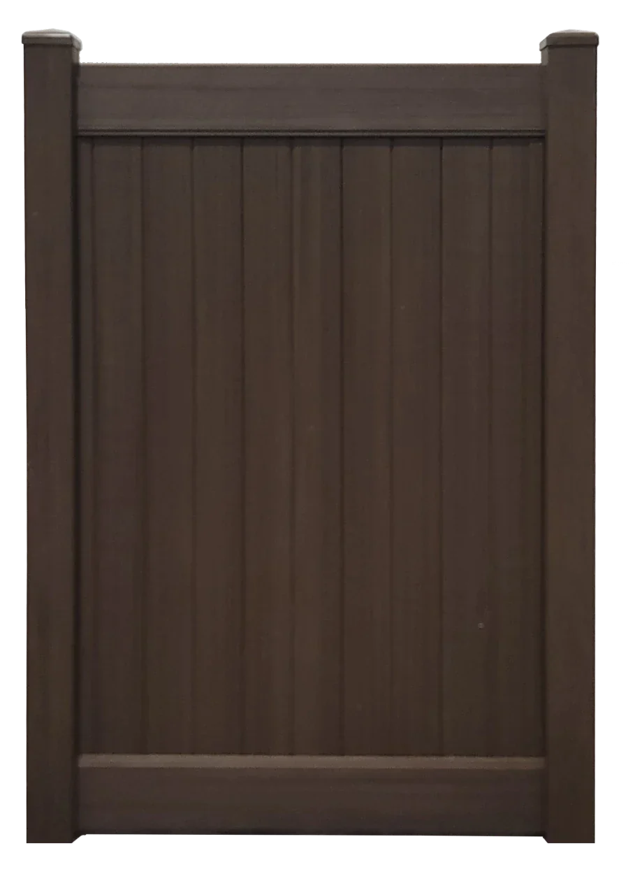 3' x 6' Chestnut Brown Single Swing Vinyl Gate (AFC-025si)