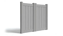 6' Tall x 6' Wide Double Drive Swing Vinyl Gate For Vinyl Fences (AFC-C62)