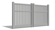 6' Tall x 8' Wide Double Drive Swing Vinyl Gate For Vinyl Fences (AFC-034)