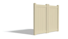 6' Tall x 6' Wide Double Drive Swing Vinyl Gate For Vinyl Fences (AFC-373)