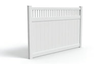 6' Tall x 8' Wide Privacy Fence Panel w/ Picket Accent For Vinyl Fences (AFC-018)