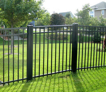 4' tall x 4' wide 3-Rail Ornamental Aluminum Flat Top Gate with 3-7/8" Air Space