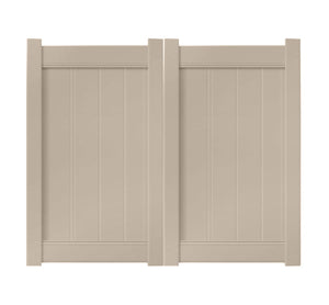 6' x 5' Sandstone Double Drive Vinyl Gate For Vinyl Fences