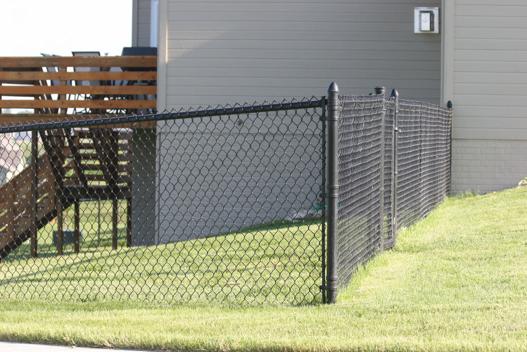 [100' Length] 5' Black Vinyl Chain Link Complete Fence Package