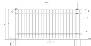 [50' Length] 4' Ornamental Flat Top Complete Fence Package