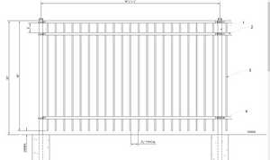 [100' Length] 5' Ornamental Flat Top Complete Fence Package