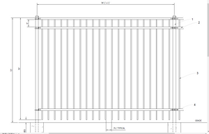 [250' Length] 6' Ornamental Flat Top Complete Fence Package
