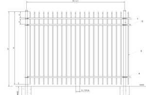 [75' Length] 6' Ornamental Spear Top Complete Fence Package