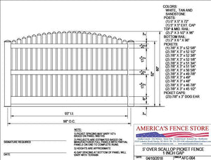AFC-004   5' Tall x 8' Wide Overscallop Fence with 5/8" Air Space