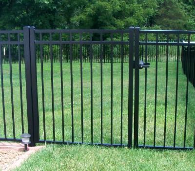 8' Aluminum Ornamental Single Swing Gate - Flat Top Series A - No Arch
