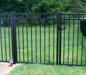 7' Aluminum Ornamental Single Swing Gate - Flat Top Series A - No Arch