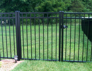 7' Aluminum Ornamental Single Swing Gate - Flat Top Series A - No Arch