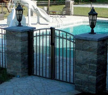 over arch double swing driveway gate