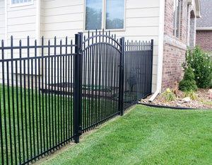 11' Aluminum Ornamental Single Swing Gate - Spear Top Series H - Over Arch