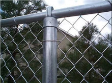 galvanized fence with loop cap connecting rail and post