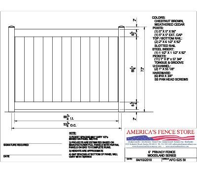 AFC-025   6' Tall x 8' Wide Privacy Fence Woodlands Series