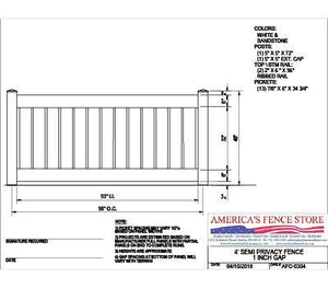 4' Semi Privacy with 1" Air Space, AFC-0304