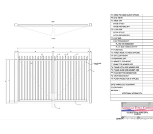 144" x 48" Spear Top Double Drive Gate