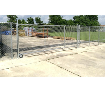 Galvanized Chain Link Rolling Gate - 6' x 4' / No Barbwire